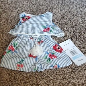 Infant girls romper short set